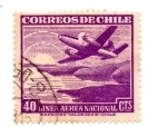 Stamps : America : Chile :  -LINEA AEREA NACIONAL-1950-53