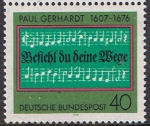 Stamps Germany -  III CENT. DE LA MUERTE DE PAUL GERHARDT. RESERVADO
