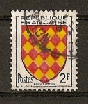 Stamps France -  Escudos. / Angoumois./ Color rojo desplazado.