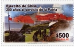 Stamps Chile -  EJÉRCITO DE CHILE, 200 AÑOS AL SERVICIO DE LA PATRIA