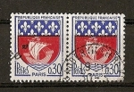 Sellos de Europa - Francia -  Escudos / Paris.- Color Rojo Desplazado en  Derecha.