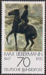 Stamps Germany -  PINTORES IMPRESIONISTAS. CABALLERO EN LA PLAYA, POR MAX LIEBERMANN