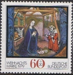 Stamps Germany -  NAVIDAD. PINTURA DE WILHELM HILTORP. EL NACIMIENTO DE CRISTO