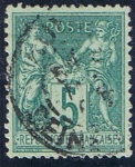 Stamps : Europe : France :  Groupe allégorique Paix et Commerce Type Sage