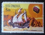 Stamps : America : Colombia :  galeon a Cartagena - s. XVI
