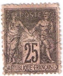 Stamps France -  Groupe allégorique Paix et Commerce Type Sage 25c