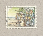 Stamps Denmark -  Fuego de campamento scout