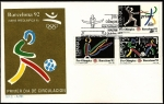 Stamps Spain -  Preolimpica Barcelona 92 - Gimnasia -Esgrima -Fútbol - SPD