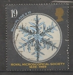 Stamps United Kingdom -  Real Sociedad del microscopio.             Cristal de nieve x 10