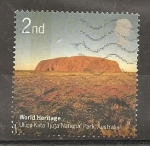 Sellos del Mundo : Europa : Reino_Unido : Patrimonio mundial. Parque nacional Uluru-Kata Tjuta. Australia.