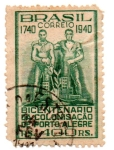 Stamps : America : Brazil :  BICENTENARIO de COLONIZACION  de PORTO ALEGRE