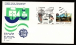 Stamps Spain -  EUROPA - CEPT 1992  - V anivº descubrimiento América - La Rábida - Salida de Palos - SPD