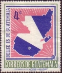 Stamps : America : Guatemala :  Mapa de Guatemala y Belice