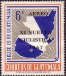 Sellos de America - Guatemala -  Mapa de Guatemala y Belice