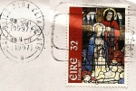 Stamps : Europe : Ireland :  Navidad 1997 - vidriera del nacimiento