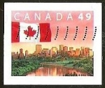 Stamps : America : Canada :  BANDERA - CIUDAD
