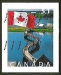 Stamps America - Canada -  BANDERA - PAISAJE - PUENTE