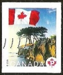 Stamps America - Canada -  BANDERA - PAISAJE - ARBOL