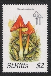 Stamps America - Saint Kitts and Nevis -  SETAS-HONGOS: 1.216.004,00-Hygrocybe acutoconica