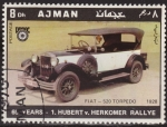 Stamps : Asia : United_Arab_Emirates :  Ajman 1970 Michel 617 Sello * Cars Fiat 520 Torpedo 1928 Aniv. Hubert v. Herkomer Rallye 8Dh Preobli