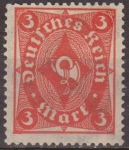 Stamps : Europe : Germany :  Alemania 1922 Scott 186 Sello * Post Horn 3M Deutsches Reich Allemagne Germany Germania Deutschland