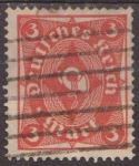 Stamps : Europe : Germany :  Alemania 1922 Scott 186 Sello º Post Horn 3M Deutsches Reich Allemagne Germany Germania Deutschland