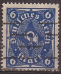 Stamps : Europe : Germany :  Alemania 1922 Scott 189 Sello º Post Horn 6M Deutsches Reich Allemagne Germany Germania Deutschland