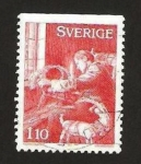 Stamps Sweden -  988 - animal de navidad en paja