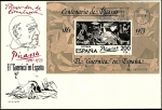 Stamps Spain -  Centenario nacimiento  de Picasso - El Guernica en España HB -  SPD