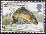 Stamps United Kingdom -  PECES DE LOS RIOS BRITÁNICOS. TRUCHA