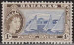 Stamps : America : Bahamas :  Bahamas 1954 Scott 168 Sello º Coronacion Isabel Yacht Racing Yates Regatas 1Sh 