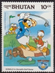 Stamps Asia - Bhutan -  Bhutan 1984 Scott 462 Sello ** Walt Disney Aniv. Donald Duck Jugador de Golf 10Ch 
