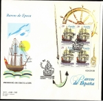Stamps Spain -  Barcos de época - Navio San Juan Nepomuceno HB - SPD
