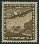 Stamps Chile -  Scott C35 - Vuelo sobre Chile