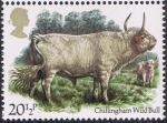 Stamps United Kingdom -  LA CRIA DE GANADO BRITÁNICA.TORO SALVAJE CHILLINGHAM