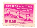 Stamps : America : Bolivia :  INDEPENDENCIA ECONOMICA-SERIE