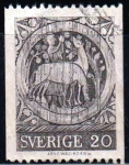 Stamps : Europe : Sweden :  Hombre con caballos	