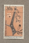 Stamps Czechoslovakia -  Pinturas rupestres museo Praga