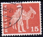 Stamps Switzerland -  Cartero con mula	