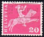 Stamps Switzerland -  Cartero a caballo	