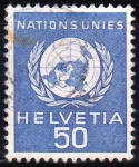 Stamps Switzerland -  Mapa, circulo y laurel	
