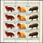 Stamps Equatorial Guinea -  Animales domésticos - Minipliego