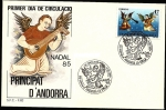 Stamps Andorra -  Navidad1985 - Angeles músicos - SPD