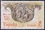 Stamps : Europe : Spain :  DIA DEL SELLO 1980. CORREO A CABALLO