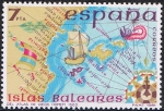 Stamps Spain -  ESPAÑA INSULAR. ISLAS BALEARES. ATLAS DE DIEGO HOMMEN