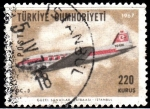 Stamps : Asia : Turkey :  Avión DC-3	