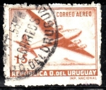 Sellos de America - Uruguay -  Avión Cuatrimotor	