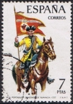 Stamps : Europe : Spain :  UNIFORMES MILITARES III GRUPO. PORTAGUIÓN DE DRAGONES DE NUMANCIA, 1737