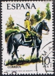 Stamps : Europe : Spain :  UNIFORMES MILITARES IV GRUPO. DRAGÓN DEL REGIMIENTO DE SAGUNTO, 1775