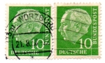 Stamps Germany -  1953-54(70° ANIVERSARIO PRESIDENTE THEODORE HEUSS)